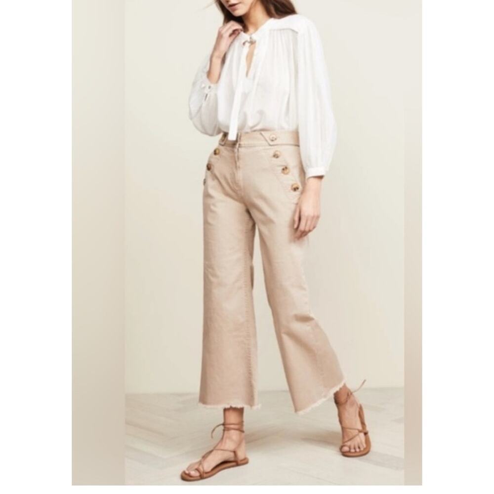 Derek Lam High Waisted Sailor Wide Leg Pants Size 16 Boho Beach Nautical Preppy